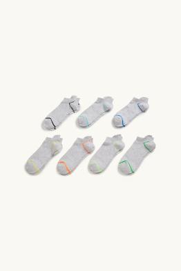Lot de 7 paires - socquettes de sport - finition côtelée