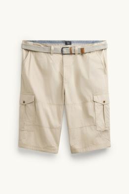 Cargo shorts with belt