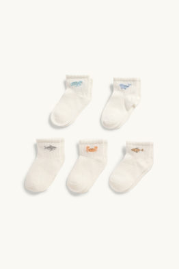 Lot de 5 paires - petits animaux - chaussettes bébé à motif