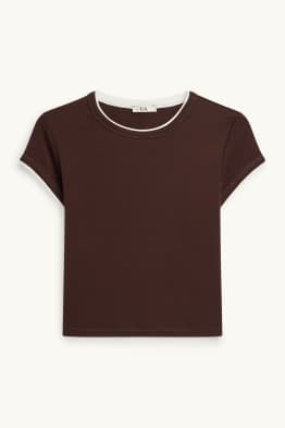 T-shirt - slim fit - 2-in-1-look