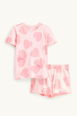Serce - letnia piżama - 2 części