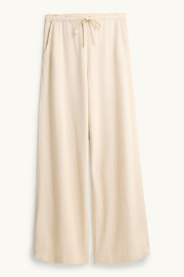 Plátěné kalhoty s lněným podílem - mid waist - loose fit