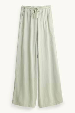 Plátěné kalhoty s lněným podílem - mid waist - loose fit