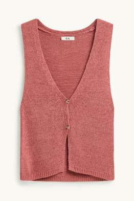 Vestă tricotată - reiată fin