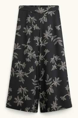 Pantalon - mid waist - wide leg - gebloemd