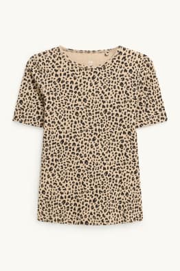 T-shirt - slim fit - ribbed - leopard print