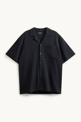 Chemise - relaxed fit - col à revers - finition texturée