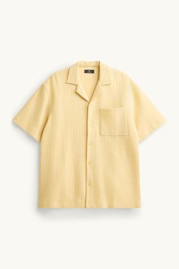 Chemise - relaxed fit - col à revers - finition texturée