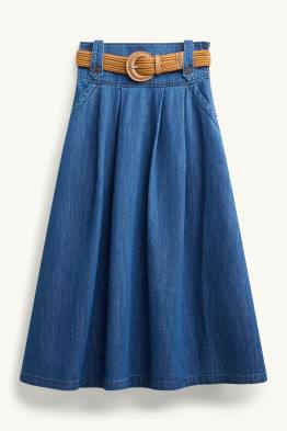 Jeans-Rock mit Gürtel