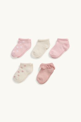 Lot de 5 paires - cœurs - chaussettes bébé à motif