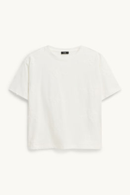 T-Shirt - Regular Fit - bestickt - geblümt
