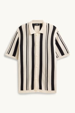 Chemise en maille - relaxed fit - col kent - à rayures