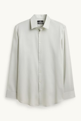 Chemise de bureau en lin - regular fit - col kent - facile à repasser