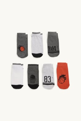 Multipack 7er - Basketball - Sneakersocken mit Motiv