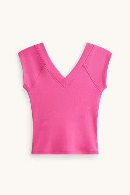 T-shirt avec encolure en V - slim fit