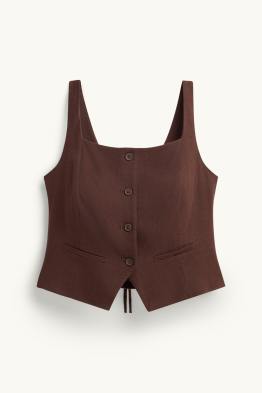 Vesta s lněným podílem - se zúženým pasem