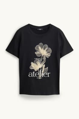 T-Shirt - Regular Fit - Glanz-Effekt