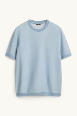 Sweter z dzianiny - krótki rękaw - teksturowany