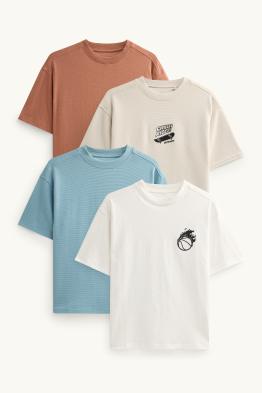 Multipack 4er - Skateboard, Sneaker - Kurzarmshirt