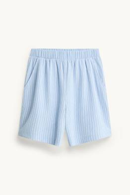 Shorts - Mid Waist - strukturiert - gestreift