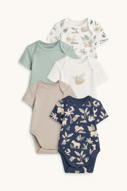 Lot de 5 - animaux sauvages - bodys bébé