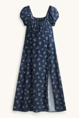 Vestit amb obertura - de flors - de punt de niu d'abella