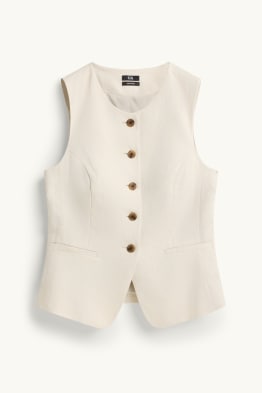 Business-Weste - tailliert - Leinen-Mix