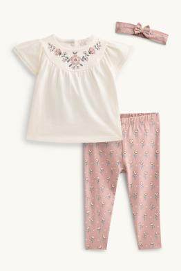 Kwiatki - komplet niemowlęcy - 3 części