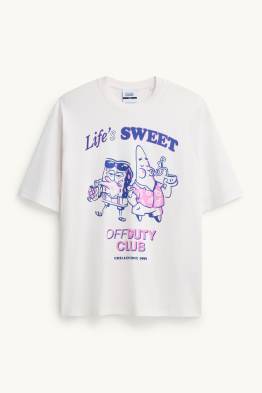 Tričko - oversized - Spongebob v kalhotách