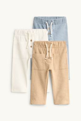 Set van 3 - babyjoggingbroek - met structuur