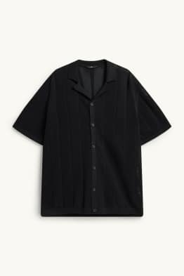 Camisa de punt - regular fit - coll amb solapa - texturat