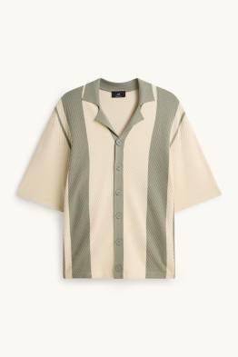 Polo - relaxed fit - à rayures - finition texturée