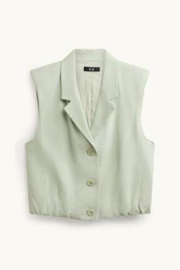 Gilet sans manches en lin mélangé - cintré