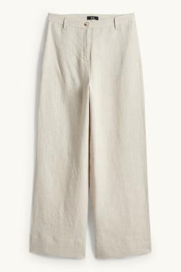 Leinenhose - High Waist - Wide Leg