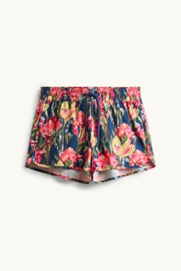 Bikini-Shorts - LYCRA® - geblümt