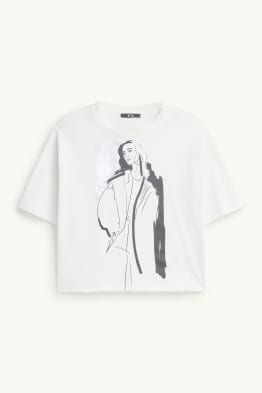 T-Shirt - Relaxed Fit - Glanz-Effekt