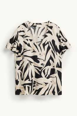 Bluză cu decolteu în V - cu model