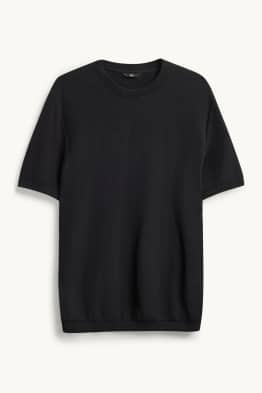 Sweter z dzianiny - krótki rękaw - teksturowany