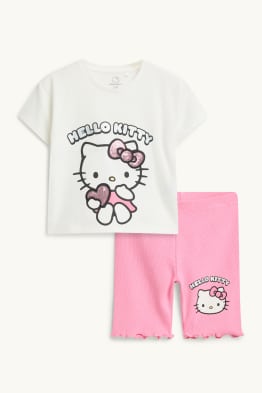 Hello Kitty - souprava - tričko s krátkým rukávem a elastické šortky - 2dílná