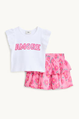 Conjunto - camiseta de manga corta y falda - 2 prendas