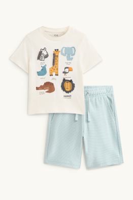 Wilde dieren - set - T-shirt en short - 2-delig