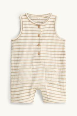 Gebreide baby-jumpsuit - ribstof - gestreept