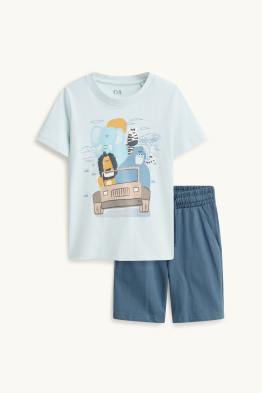 Jungledieren - set - T-shirt en short - 2-delig