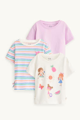 Multipack 3er - Blume und Sommer - Kurzarmshirt