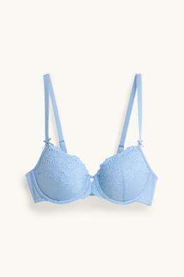 Sujetador con aros - DEMI - con relleno - bordado inglés