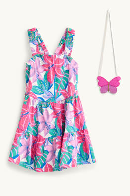 Bloem - set - jurk en tasje - 2-delig