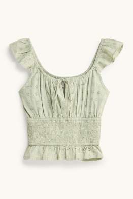 Brusa crop - brodat anglès