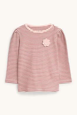 Floricele - tricou cu mânecă lungă bebeluși - reiat - cu dungi