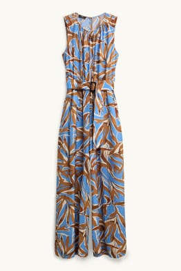Jumpsuit mit Gürtel - gemustert