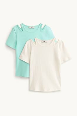 Paquet de 2 - samarreta de mànigues curtes - acanalada